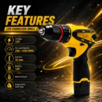 XLNT 21V Cordless Impact Drill Set with 2 Batteries