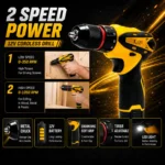 XLNT 21V Cordless Impact Drill Set with 2 Batteries