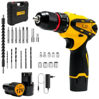 XLNT 12V Cordless Drill Machine Kit with 10mm Chuck for Home and Professional Use